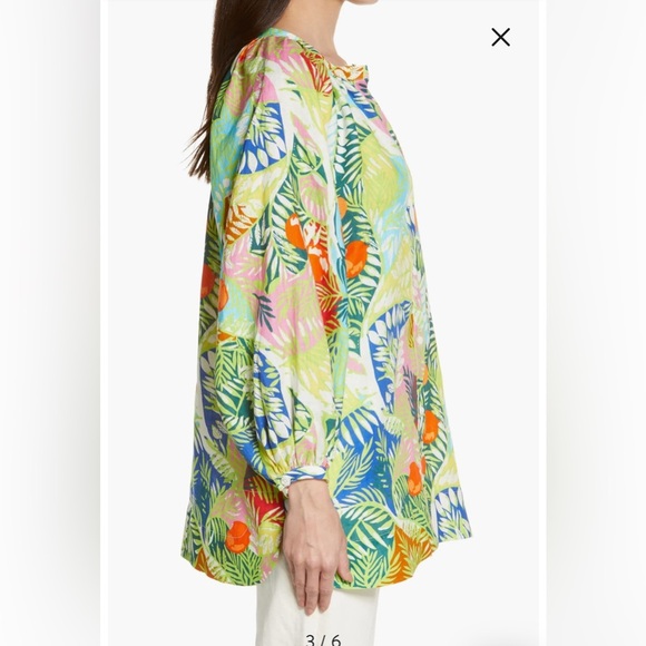 STAUD
Vincent Linen Long Sleeve Tunic In Capri M - Picture 3 of 14